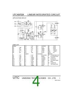 KA7524 The KA7524 is a Power Factor Controller from Unisonic Technologies, featuring a peak output current of 500mA and housed in a DIP-8 package. It is designed for SMPS applications.