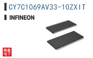 CY7C1069AV33-10ZXIT The Infineon CY7C1069AV33-10ZXIT is a 16Mb Parallel SRAM featuring a 10ns access time and a 3V to 3.6V operating voltage range. It is supplied in a 54-TSOP II package.