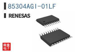 85304AGI-01LF The 85304AGI-01LF is a clock buffer from Renesas, operating at 650 MHz with a voltage range of 3.135V to 3.465V. It comes in a 20-TSSOP-EP package.