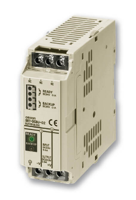 S8T-DCBU-02 The Omron S8T-DCBU-02 is a buffer block accessory designed for use with S8TS power supplies. It offers RoHS3 compliance and MSL 1 rating.