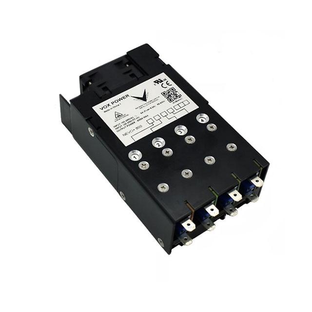NEVO+600ML-3400-DK000 The Vox Power Ltd. NEVO+600ML-3400-DK000 is an enclosed AC/DC converter with 300W power output and dual 24V/48V outputs. It features universal input and 86% efficiency.