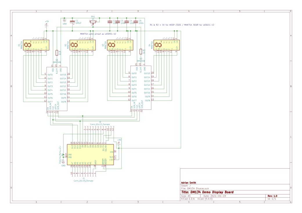 DM134B The DM134B by SITI is a 16-bit constant current LED driver designed for LED display applications. It operates with a supply voltage range of 3.3V to 5V and features a maximum output voltage of 17V.