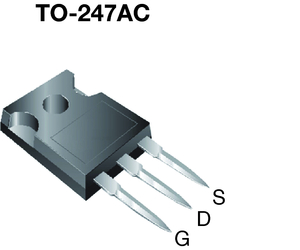 IRFPG50 N-Channel 1000V 6.1A Power MOSFET in a TO-247-3 package. Features 2 Ohm on-resistance and 190 nC gate charge.