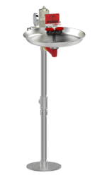 T2510 The Stingray Systems T2510 is a floor-mounted eye/face wash station designed for safety and accessibility. It integrates an ASSE1071 thermostatic emergency mixing valve.