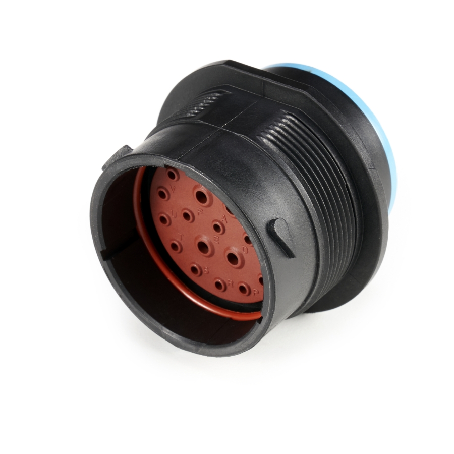 AHDP04-24-21PR-SRA Amphenol Sine Systems AHDP04-24-21PR-SRA is a 21-position circular connector receptacle housing with panel mount, bayonet lock, and IP67/IP69K sealing.