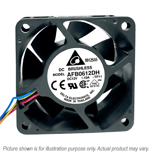 AFB0624HH-A The Delta AFB0624HH-A is a DC Brushless Fan with a 24 VDC operating voltage, 0.11 A current, and 2.64 W power consumption. It operates at a speed of 5000 RPM.