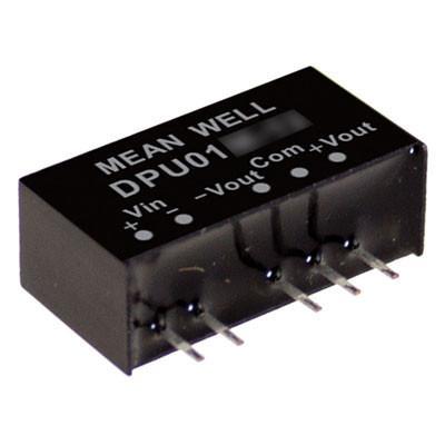SPU01L-05 Mean Well USA SPU01L-05 is an isolated DC-DC converter providing a regulated 5V output at 200mA (1W) in a compact 6-SIP through-hole module.