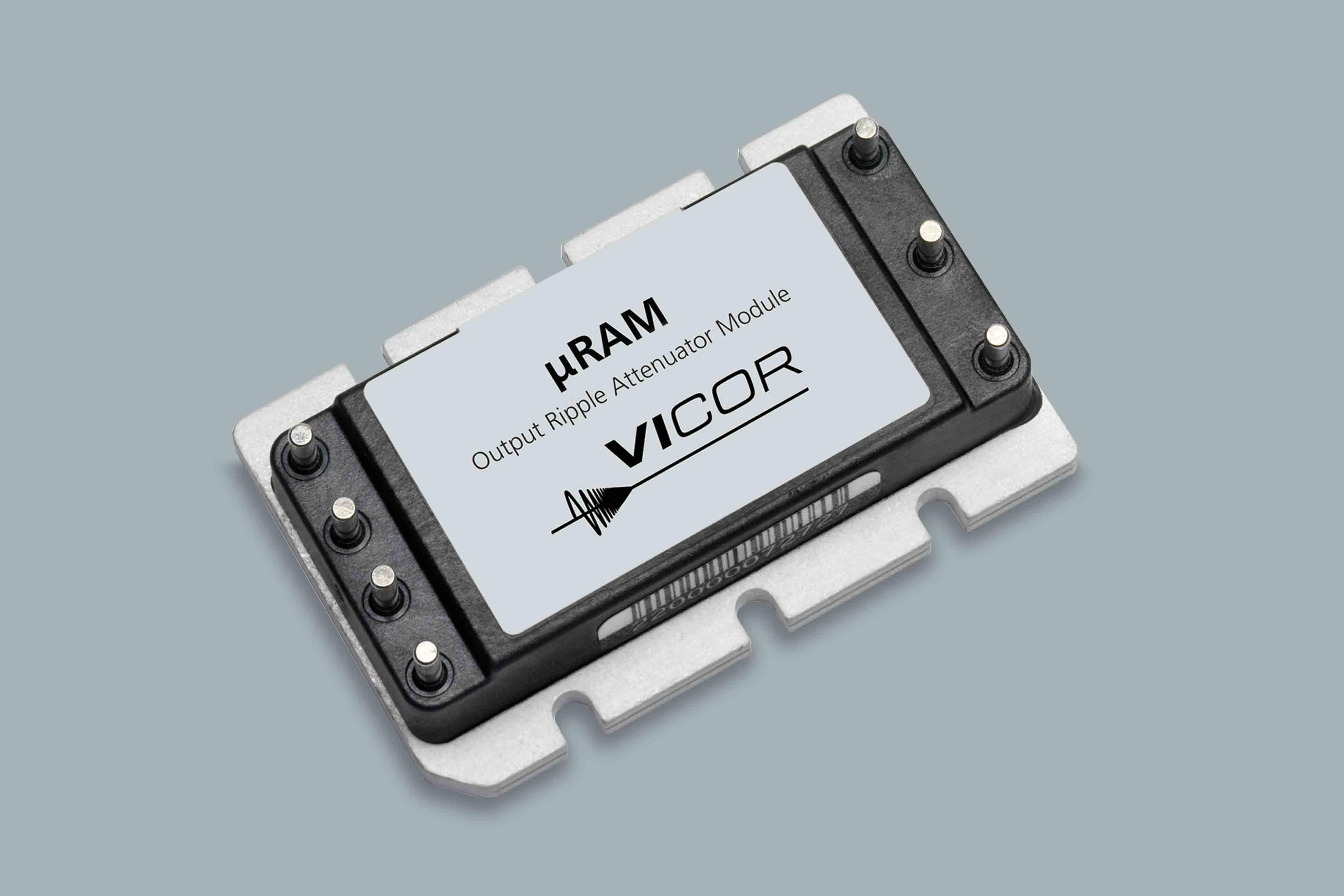 URAM2C12 The Vicor URAM2C12 is an output ripple attenuator module providing over 40dB of noise attenuation. It operates across a 3-30V DC range and supports up to 20A.