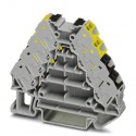 FTRV4-FE/YEBK The Phoenix Contact FTRV4-FE/YEBK is a potential distributor terminal block featuring a push-in connection. It operates at a nominal voltage of 250V and a nominal current of 17.5A.
