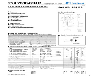 2SK2808 The Fujitsu Semiconductor 2SK2808 is an N-Channel Power MOSFET designed for switching applications. It features a 35A maximum drain current and a 30V drain-source voltage.