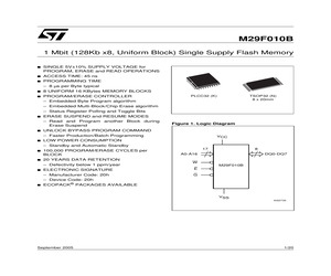 M29F010B45K6E The Micron Technology M29F010B45K6E is a 1Mbit NOR Flash memory device. It features a parallel interface and a 45ns access time.