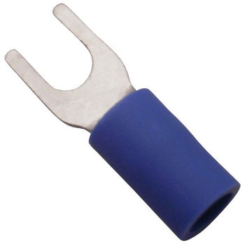 V2-YS4A The JST V2-YS4A is a vinyl insulated spade terminal designed for wire sizes 16-14 AWG. It features an open barrel, straight terminal shape, and vinyl insulation.
