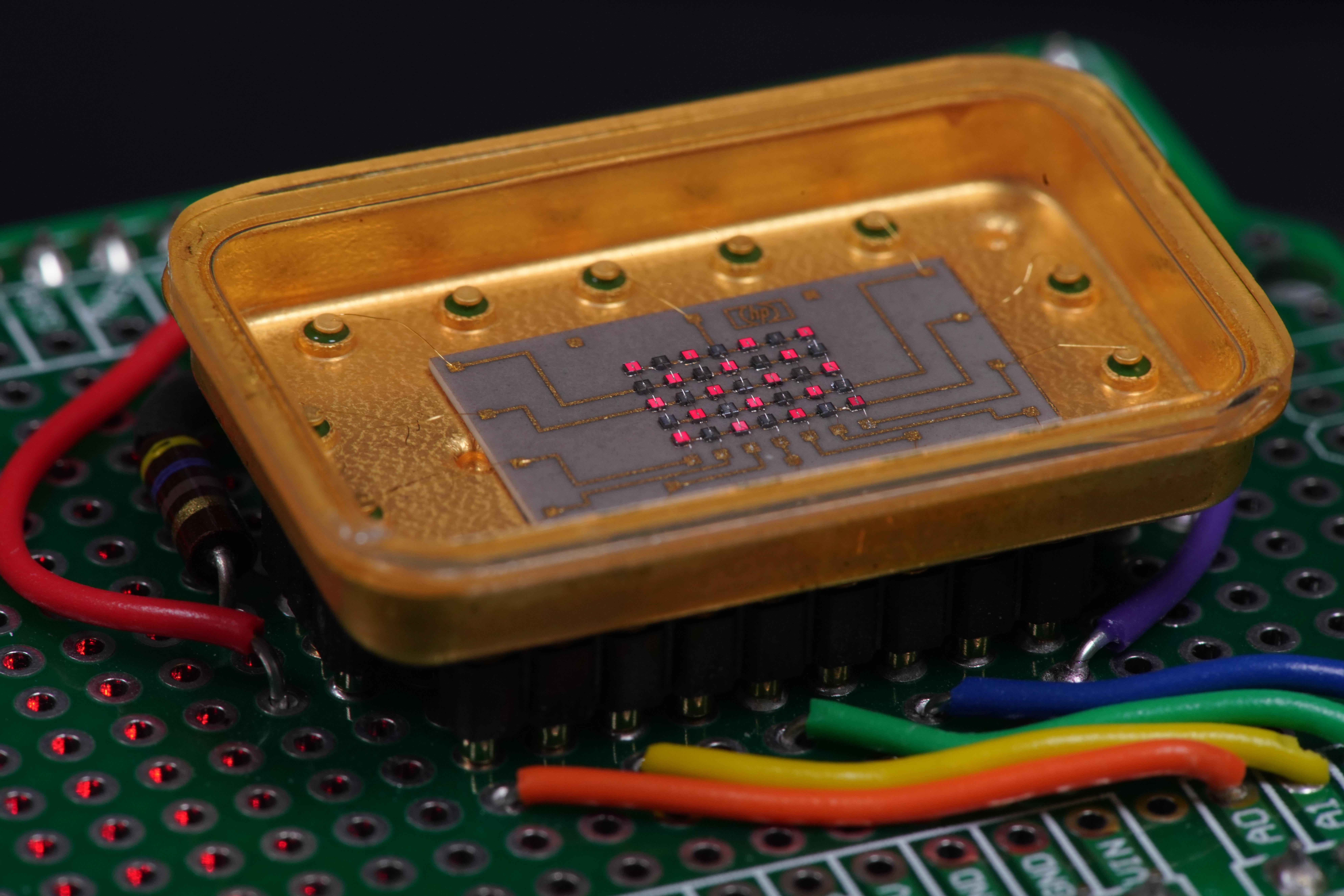 5082-7101 The HP 5082-7101 is a vintage red dot matrix LED display with a 5x7 array. It features GaAsP LED die and a date code of 7051.