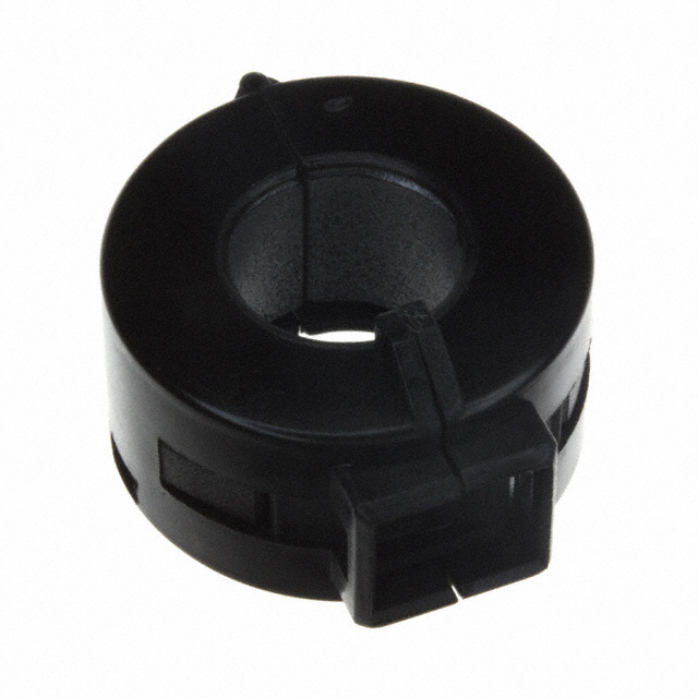 BF3121 Ferrite core, hinged snap-on type, round, 95 Ohm impedance at 100MHz, inner diameter 15mm, free hanging mounting.