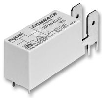 RFH34012WG The TE Connectivity RFH34012WG is a PCB mount power relay with a 16A contact current rating and a 12VDC coil voltage. It features a SPST N/O contact configuration and a switching capacity of 4000 VA.