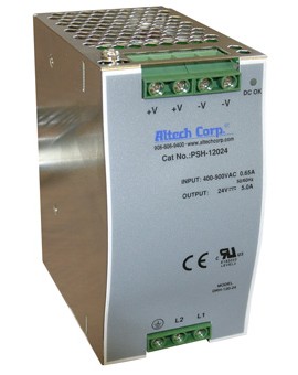 PS-12048 The Altech Corporation PS-12048 is a single-output AC DC converter delivering 120W of power with a 48VDC, 2.5A output. It features overload, overvoltage, and overtemperature protections.