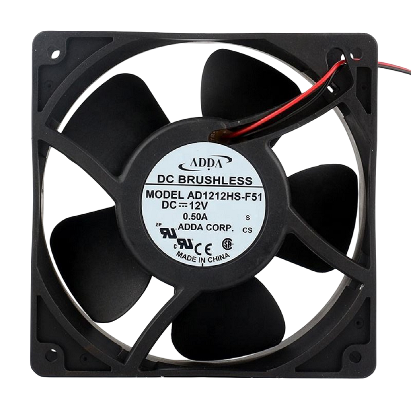 AD1212HS-F51 The ADDA AD1212HS-F51 is a DC Brushless Fan designed for industrial applications. It operates at 12V with a power rating of 6W and a current draw of 0.50A.