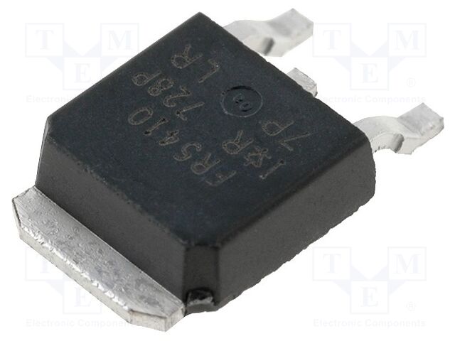 IRFR5410PBF P-Channel MOSFET with 100V drain-source voltage and 13A continuous drain current in a DPAK surface mount package.