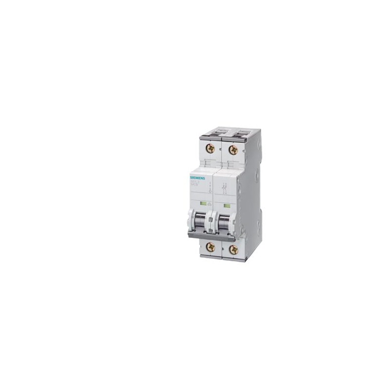 5SY5201-7 The Siemens 5SY5201-7 is a 2-pole miniature circuit breaker designed for universal current applications. It offers a 10kA switching capacity and a 1A operational current at 35°C.