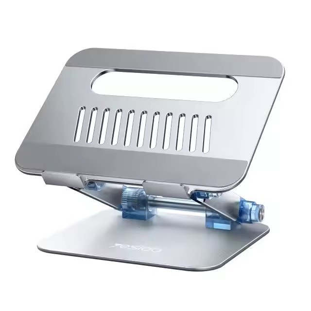 LP04 The Yesido LP04 is a folding laptop stand made from aluminum alloy. It features a two-stage folding design for multi-angle adjustment and good heat release.