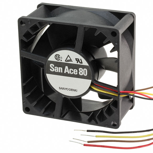 9G1212P4H081 Sanyo Denki 9G1212P4H081 DC brushless fan. RoHS3 compliant, REACH unaffected, MSL 1 unlimited.