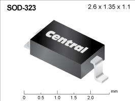 CMDZ5225B The CMDZ5225B is a 3V, 250mW surface mount Zener diode from Central Semiconductor. It is housed in a SOD-323 package.
