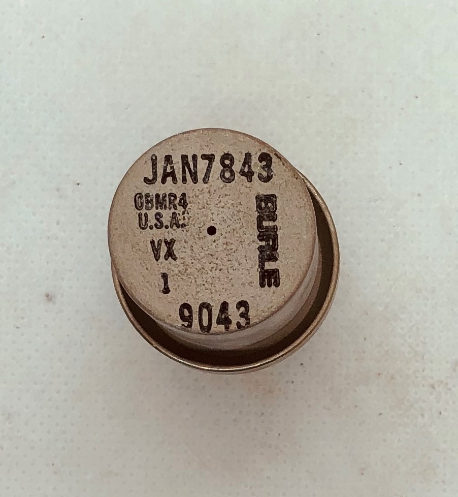 JAN7843 The RCA JAN7843 is a power tube designed for radio applications. It features ceramic construction with beryllium oxide insulators and can produce over 35 watts of power.