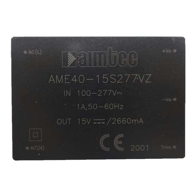 AME40-5SVZ-ST The Aimtec AME40-5SVZ-ST is a 40W AC/DC converter with a 5V output. It features a universal input and an enclosed chassis mount package.