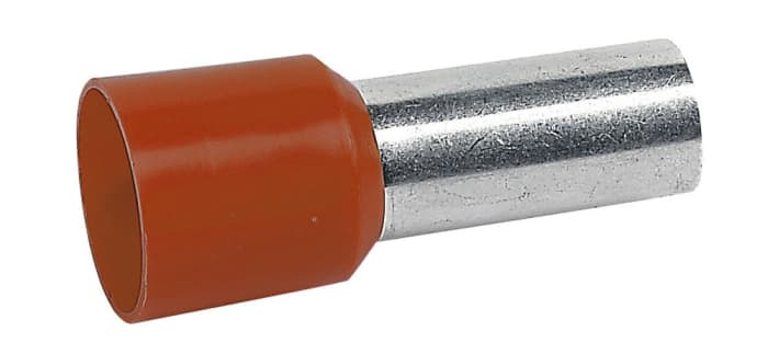 376-69 This Legrand Starfix bootlace ferrule is insulated and designed for wire sizes up to 10mm². It features a brown color for easy identification.