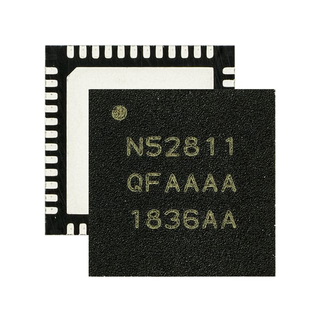 NRF52811-QFAA The NRF52811-QFAA from Nordic Semiconductor is a System on Chip (SoC) designed for Bluetooth v5.3 applications. It operates at a 2.4GHz frequency and integrates TxRx and MCU capabilities.