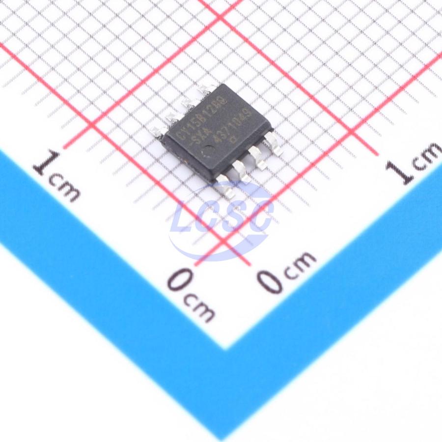 CY15B128Q-SXA The Cypress Semiconductor CY15B128Q-SXA is a 128Kbit FRAM memory IC featuring an SPI interface and a 40MHz clock frequency. It is housed in an 8-SOIC package suitable for surface mounting.