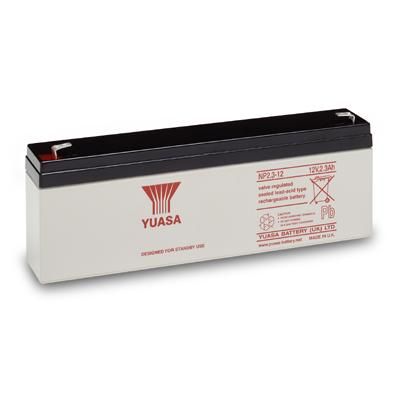 NP2.3-12 NP2.3-12 is a 12V 2.3Ah valve regulated lead acid battery with FASTON terminals, weighing 0.95kg.