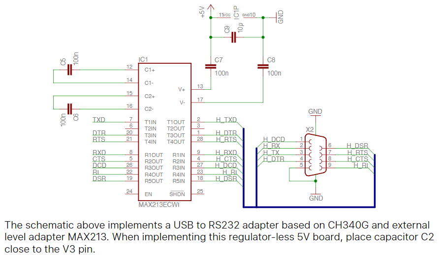 CH340G The WCH CH340G is a versatile USB to UART interface IC. It supports dual voltage operation and a wide baud rate range, making it suitable for various serial communication needs.