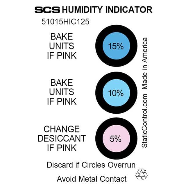 51015HIC125 HUMIDITY INDICATOR 3 SPOT 125PCS