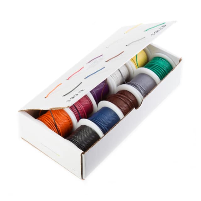 18STRPTFEKIT10COLOR100 HOOK UP WIRE KIT 18AWG 10 SPOOLS