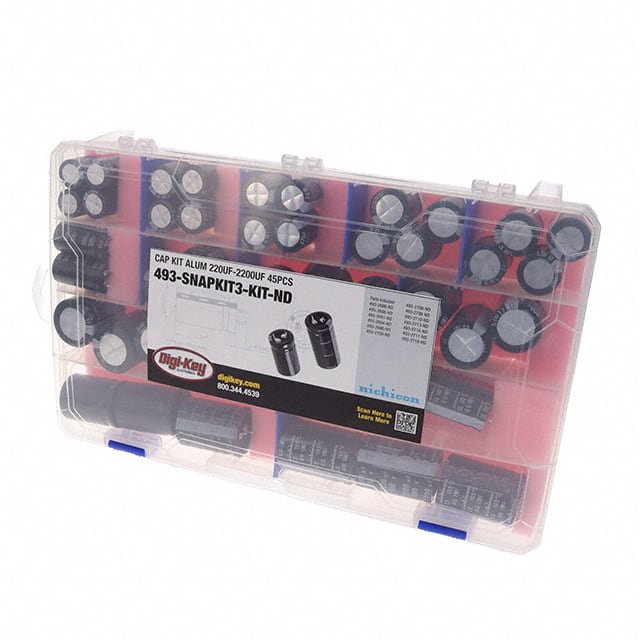 493-SNAPKIT3 CAP KIT ALUM 220UF-2200UF 45PCS