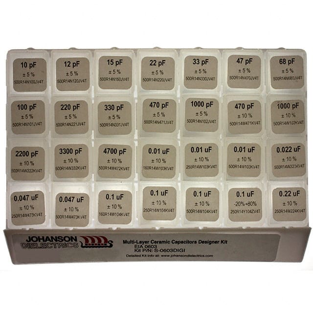 S-0603 CAP KIT CER 10PF-0.22UF 1400PCS