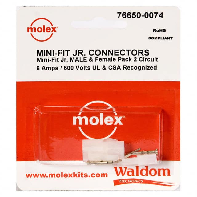 0766500074 KIT CONN MINI-FIT JR 2 CIRCUITS