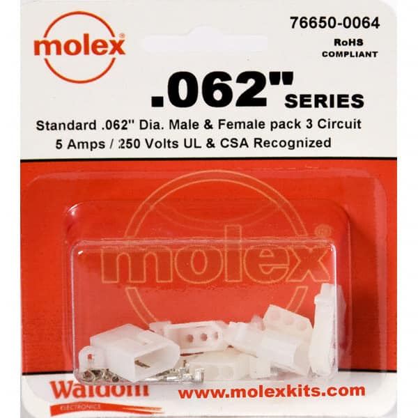 0766500064 KIT CONN STD .062" 3 CIRCUITS