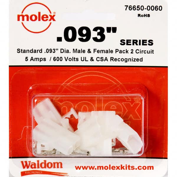 0766500060 KIT CONN STD .093" 2 CIRCUITS