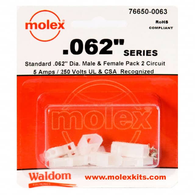 0766500063 KIT CONN STD .062" 2 CIRCUITS