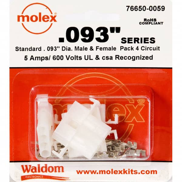 0766500059 KIT CONN STD .093" 4 CIRCUITS