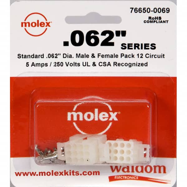 0766500069 KIT CONN STD .062" 12 CIRCUITS