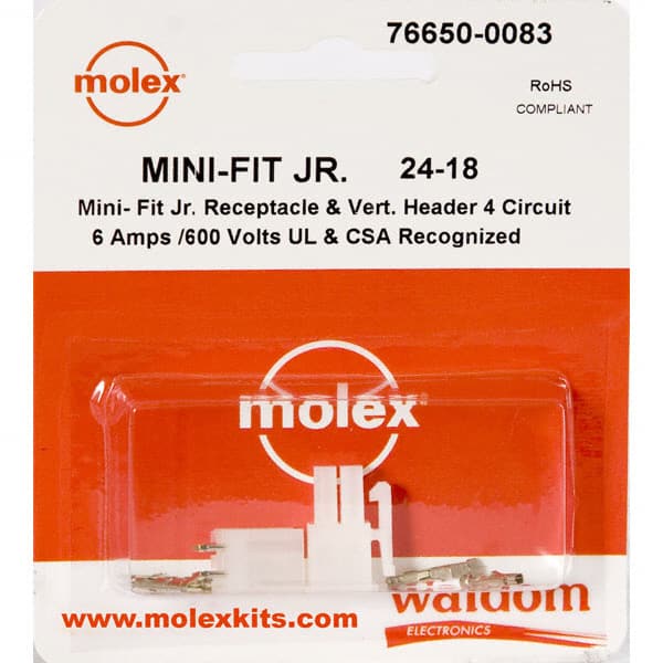 0766500083 KIT CONN MINI-FIT JR 4 CIRC VERT