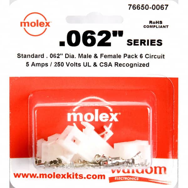 0766500067 KIT CONN STD .062" 6 CIRCUITS