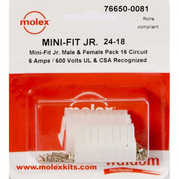 0766500081 KIT CONN MINI-FIT JR 16 CIRCUITS