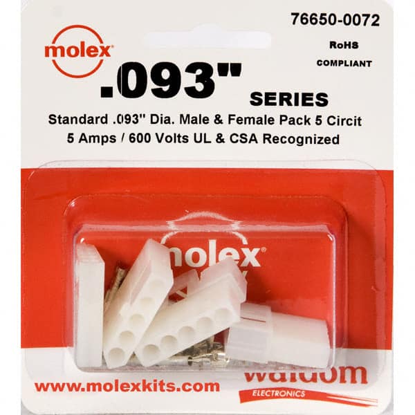 0766500072 KIT CONN STD .093" 5 CIRCUITS
