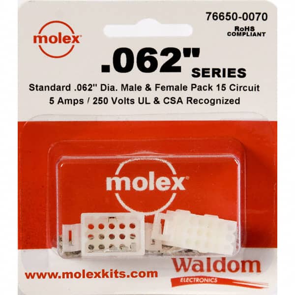 0766500070 KIT CONN STD .062" 15 CIRCUITS