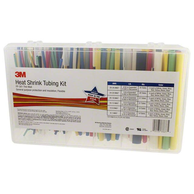FP301-3/32 TO 1/2-ASSRTED-5-133 PC KITS HEATSHRINK FP301 3/32-1/2 TBNG K