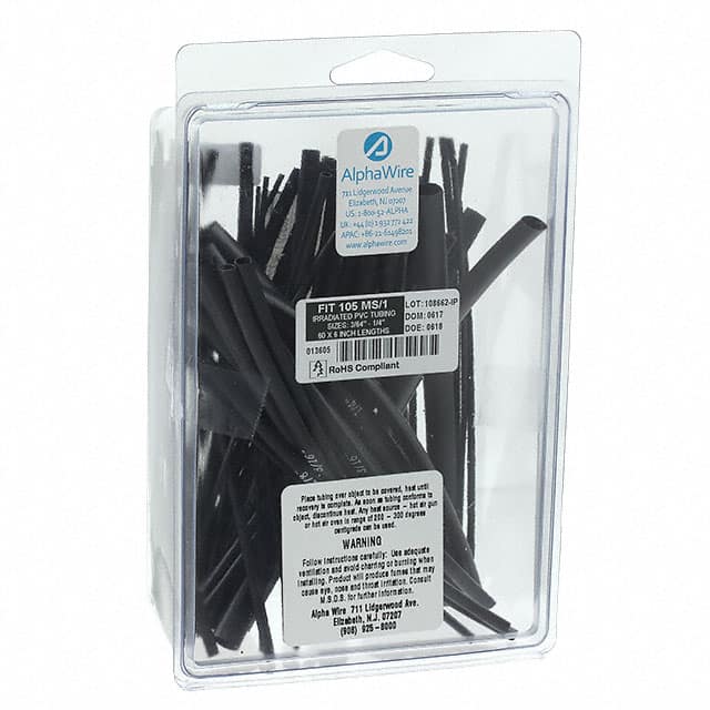 F105MS/1 BK032 HEAT SHRINK TUBING 2:1 PVC BK